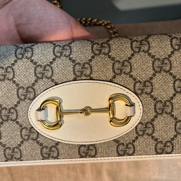 Gucci horse-bit leather wallet. With chain strap. - Picture 4 of 16